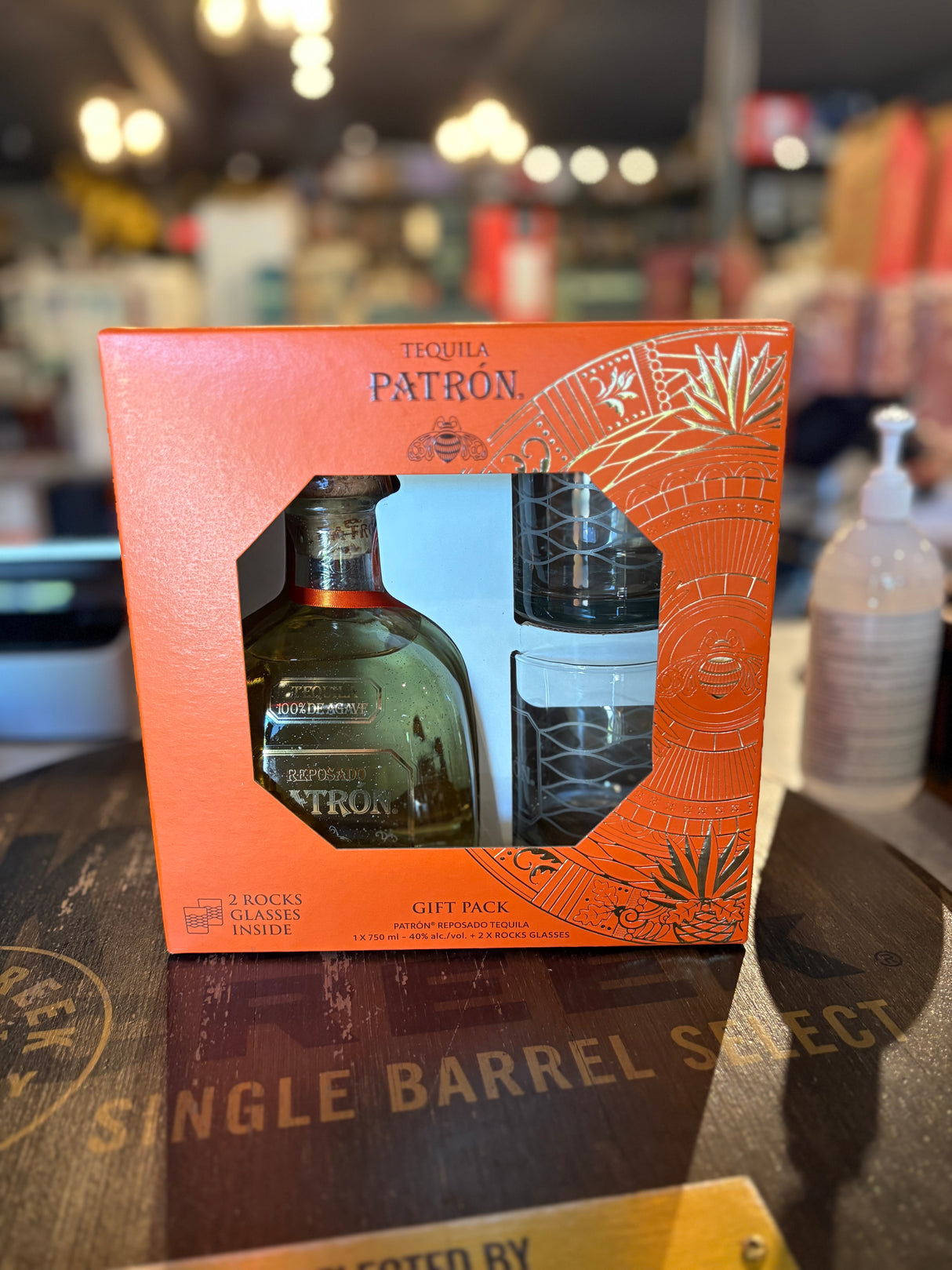 Patron Reposado Tequila with 2 Rock Glass Gift Set 750ml (In Store Pick Up ONLY)