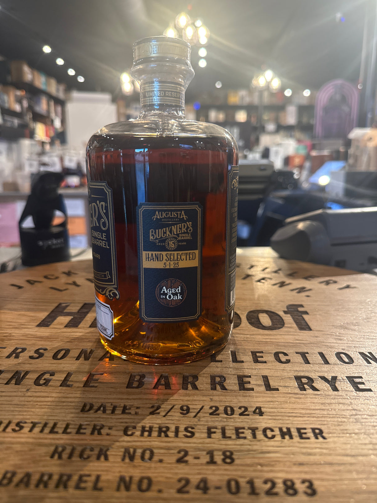 Augusta Distillery Buckner's Single Barrel 15 Year 104 proof buffturkey mashbill