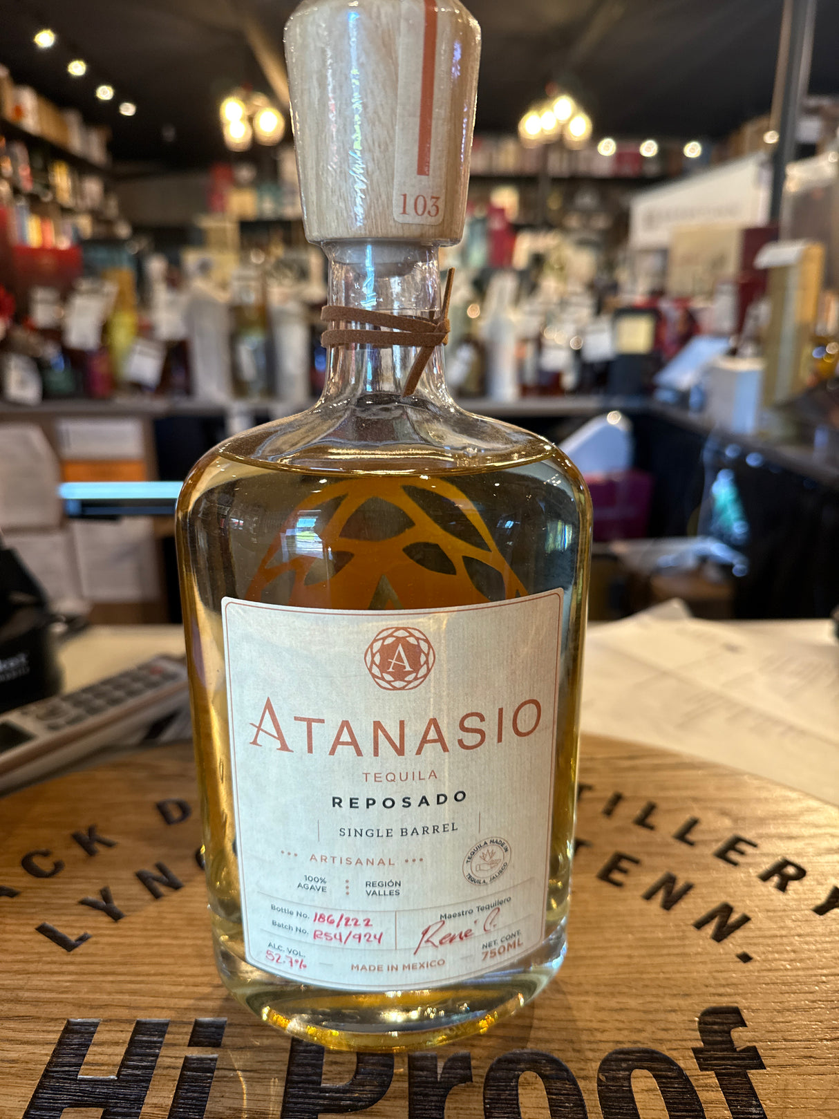 Atanasio Reposado Tequila Single Barrel 52.7% Alc 750 ml