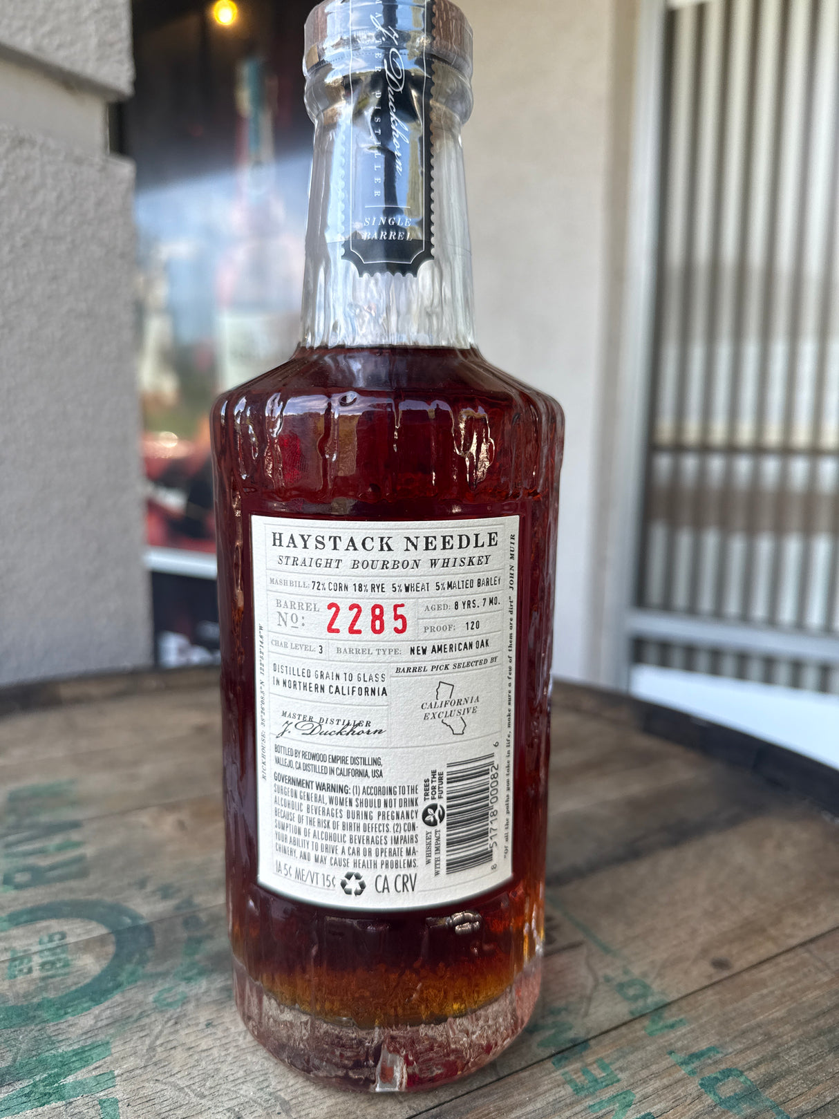 Redwood Empire 8 Year Old "Haystack" #2285 120 Proof Straight Bourbon Whisky 750mL