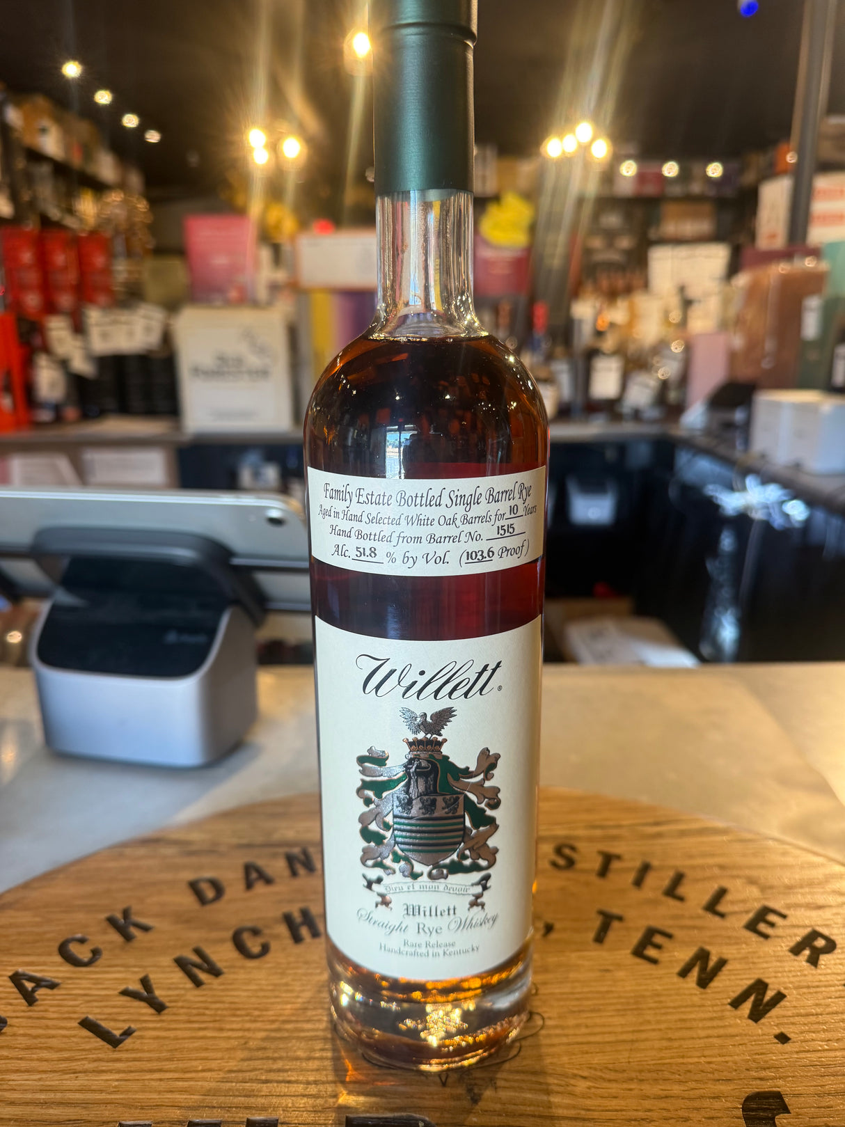 Willett Family Estate Rye 10 Year "Decade Neat" Barrel #1515 103.6 Proof 750mL
