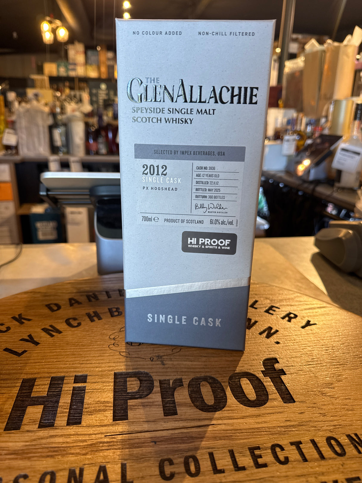 GlenAllachie 2012 12 year PX Hogshead Cask #3936 Hi Proof Store pick 700 mL 61% Alc
