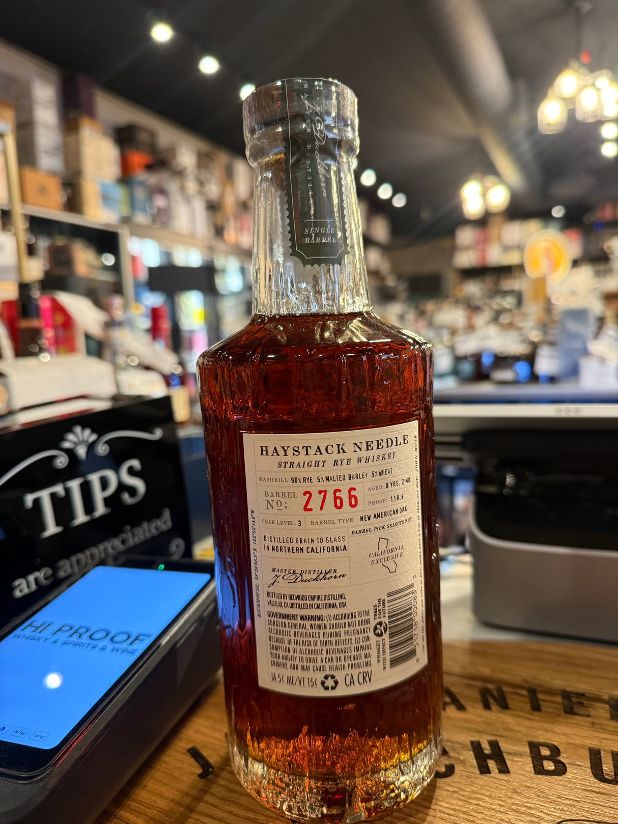 Redwood Empire 8 Year Old "Haystack" #2766 118.4 Proof Straight RYE Whisky 750mL