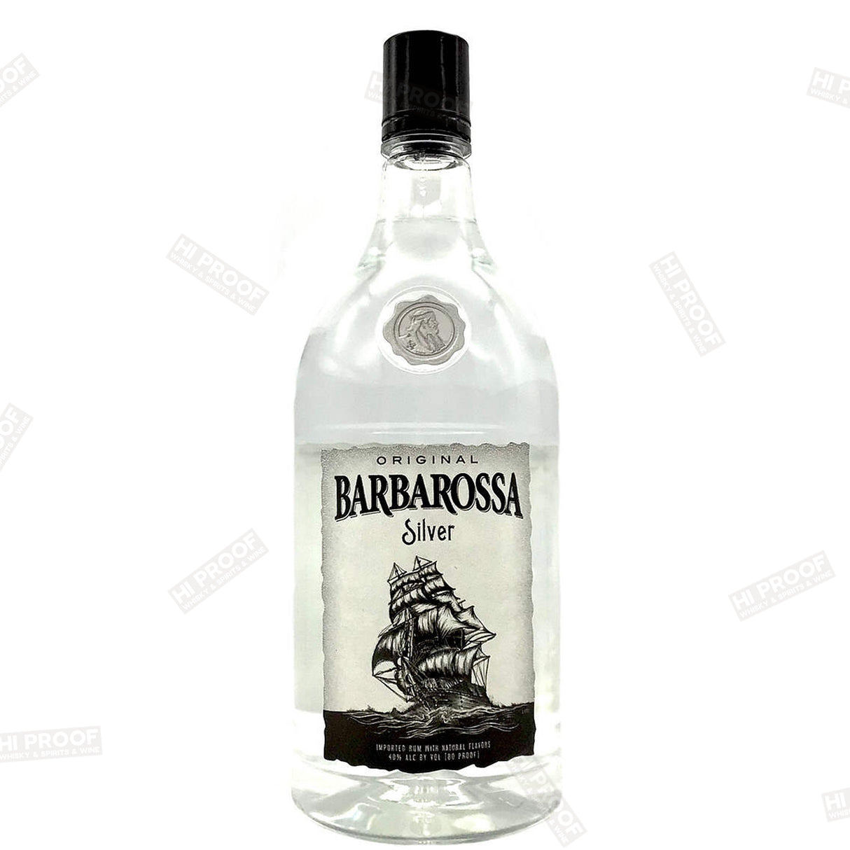 Barbarossa Silver Rum 1.75L - Premium Caribbean White Rum - Pirate-Inspired Spirit
