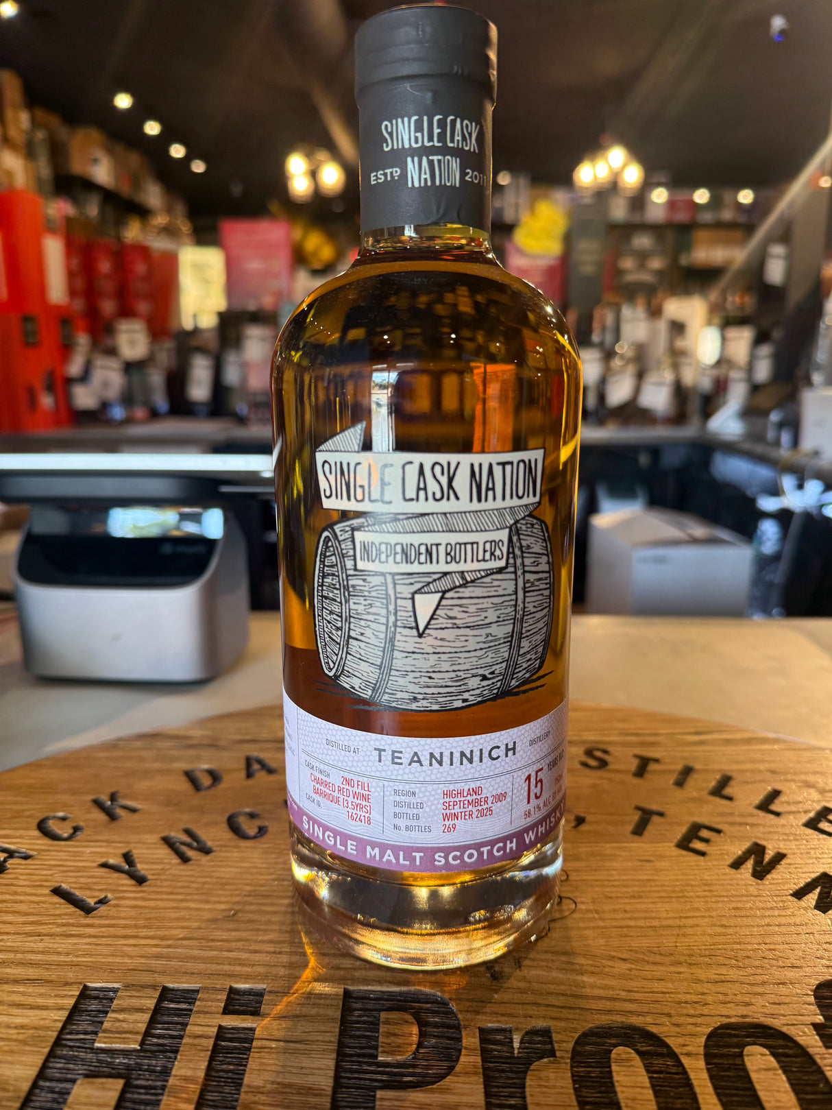 The Single Cask Nation Teaninich 2009 15 Year Cask#162418 58.1 % Alc 750mL