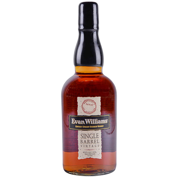 EVAN WILLIAMS STRAIGHT BOURBON SINGLE BARREL 86.6. 9 years old