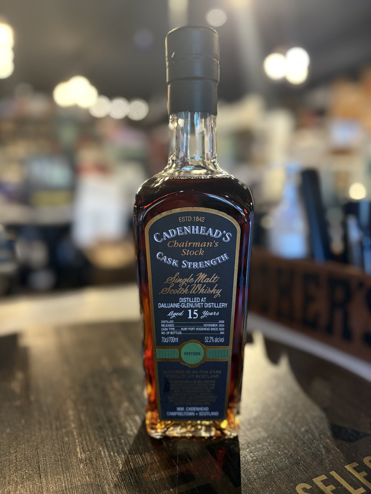 Cadenhead Chairman's Stock Dailuaine-Glenlivet Aged 15 Years Single Malt Scotch Whisky 52.2% alc/vol