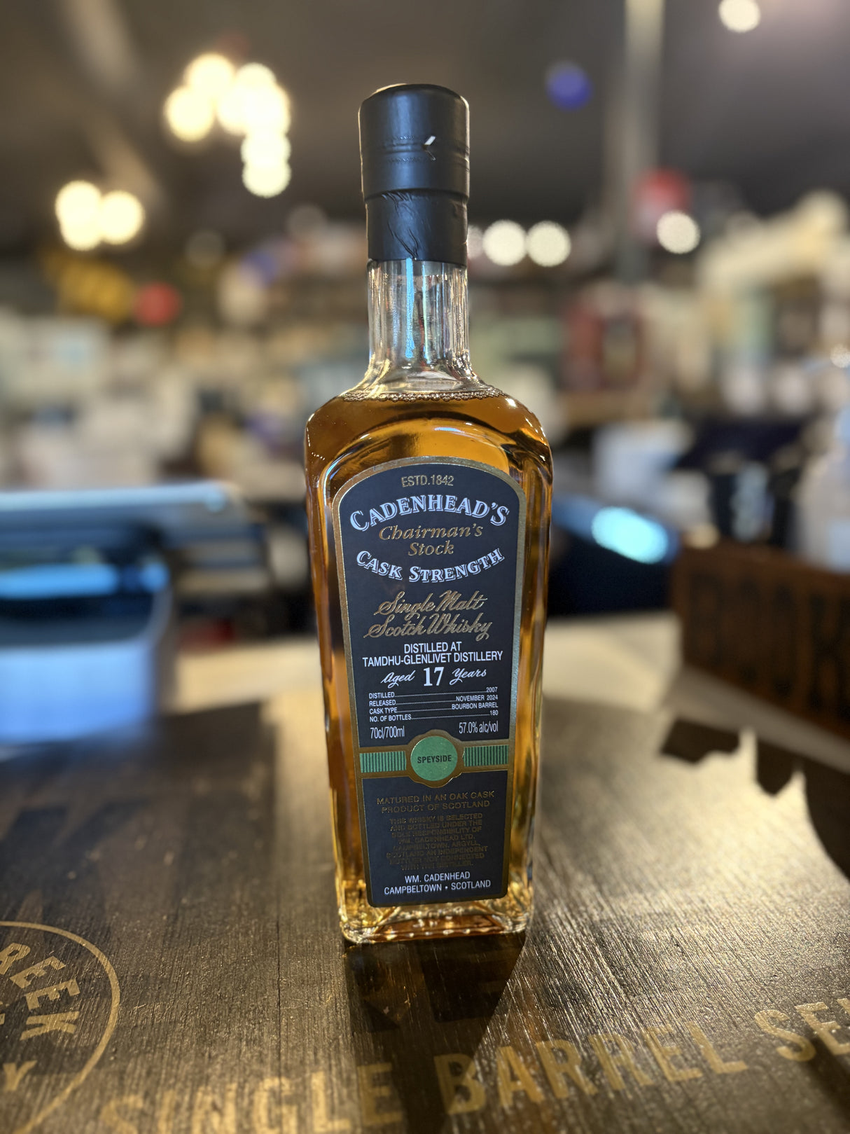 Cadenhead Chairman's Stock Tamdhu-Glenlivet Aged 17 Years 57% Single Malt Scotch Whisky 700ml