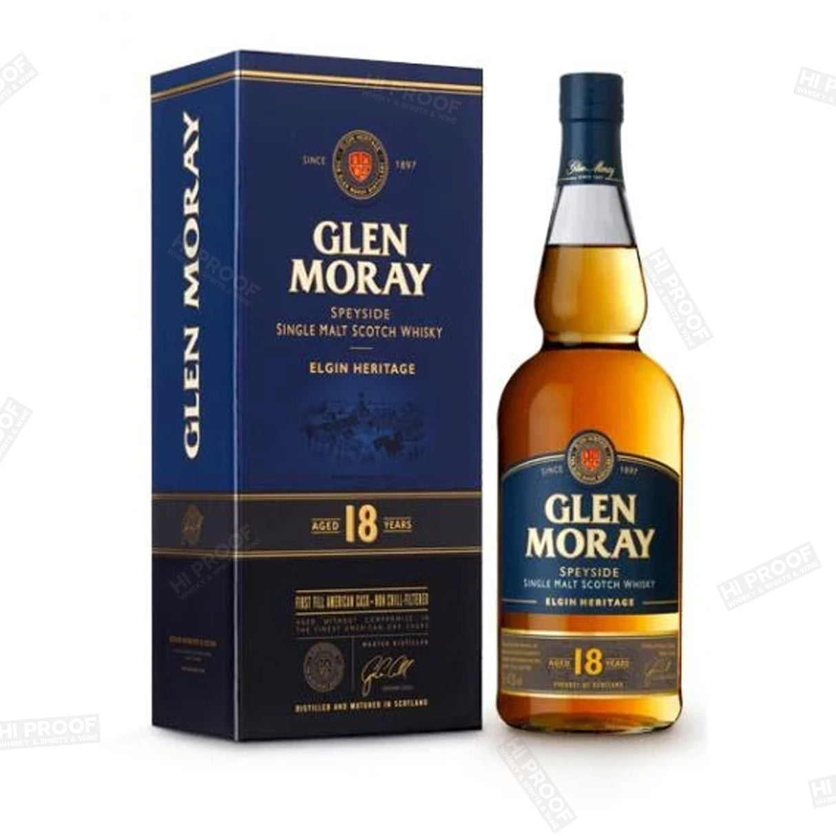 GLEN MORAY 18 YEARS OLD SCOTCH SINGLE MALT ELGIN HERITAGE SPEYSIDE 94.4PF 750ML