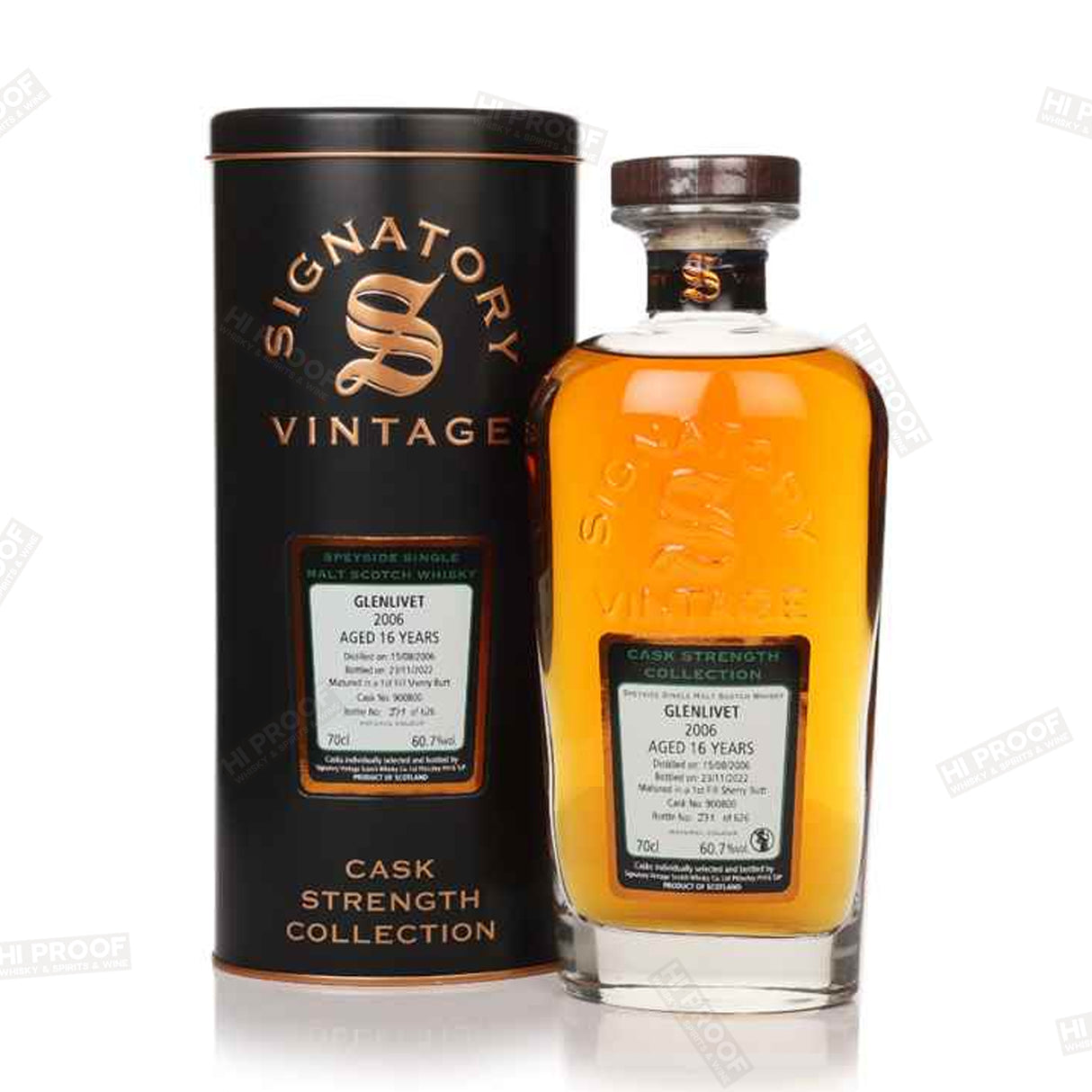 Glenlivet 16 Year Old 2006 (cask 900803) Cask Strength Collection (Signatory) Scotch 700ML