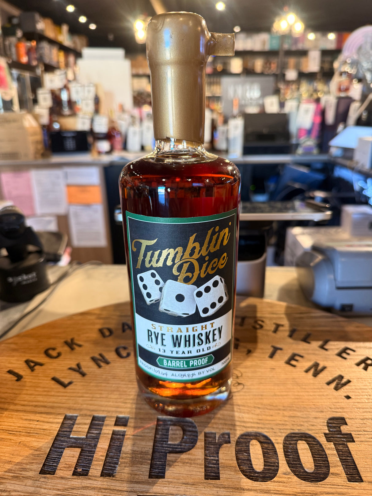 Tumblin Dice Straight Rye Whiskey 13 year barrel proof rye 109.66 proof. (source from MGP)