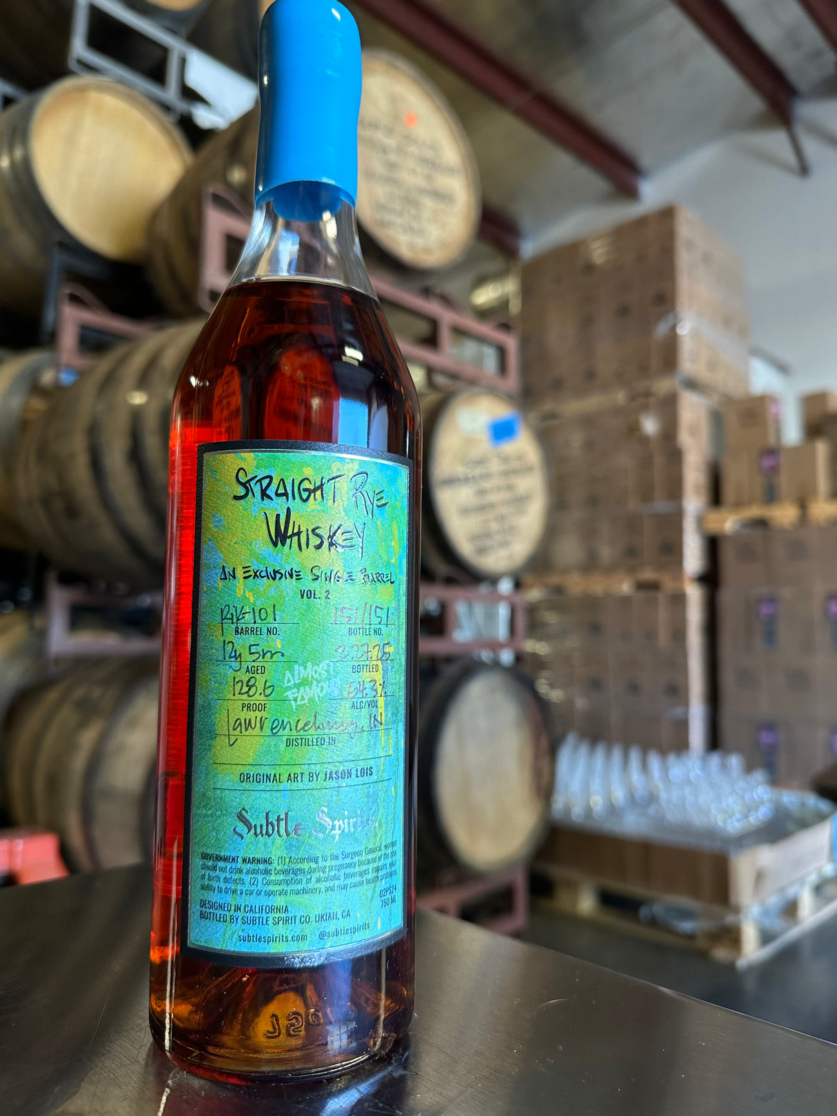 Subtle Spirits Single Barrel(RIK-101) Hi Proof Pick Rye Whiskey