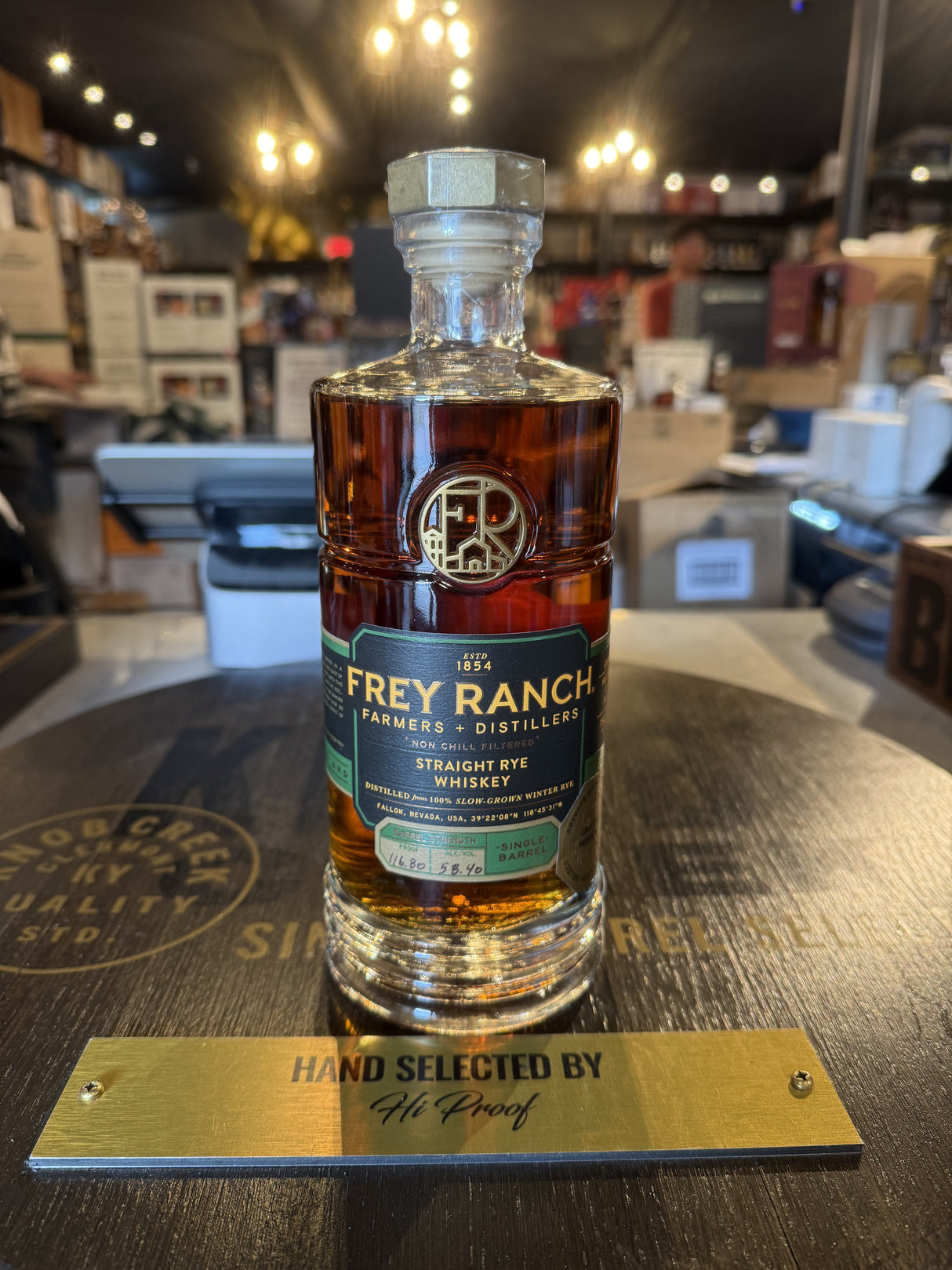 Frey Ranch Single Barrel Straight Rye Whiskey 116.80 Proof - Premium Nevada Craft Whiskey 750ml