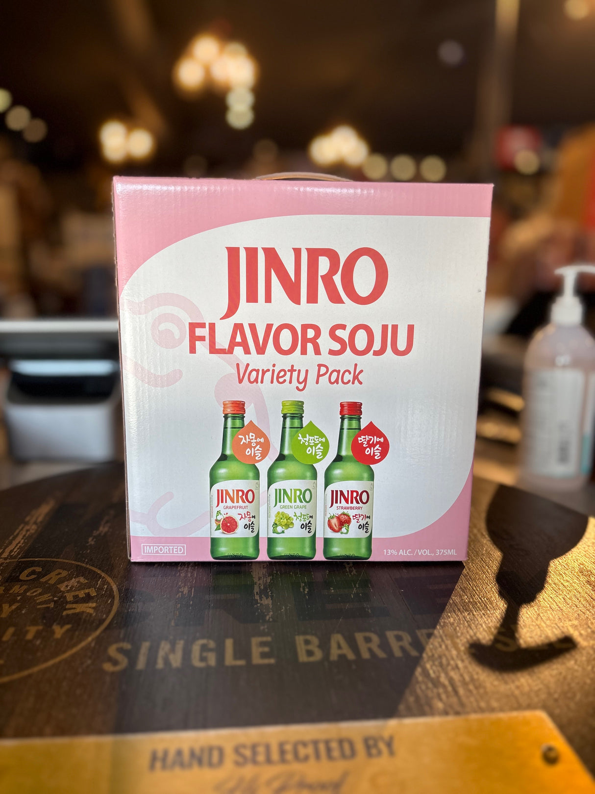 JINRO SOJU VARIETY GRAPEFRUIT/GREEN GRAPE/STRAWBERRY PACK OF 6 Bottles 375ml 진로 소주 버라이어티 팩