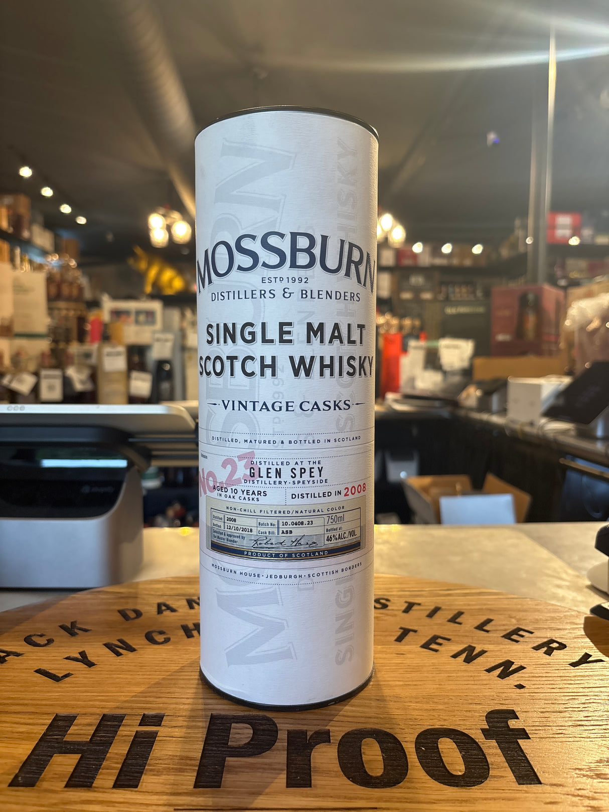 Mossburn 10 year Single Malt Whisky no.23 from glen spey 750 ml