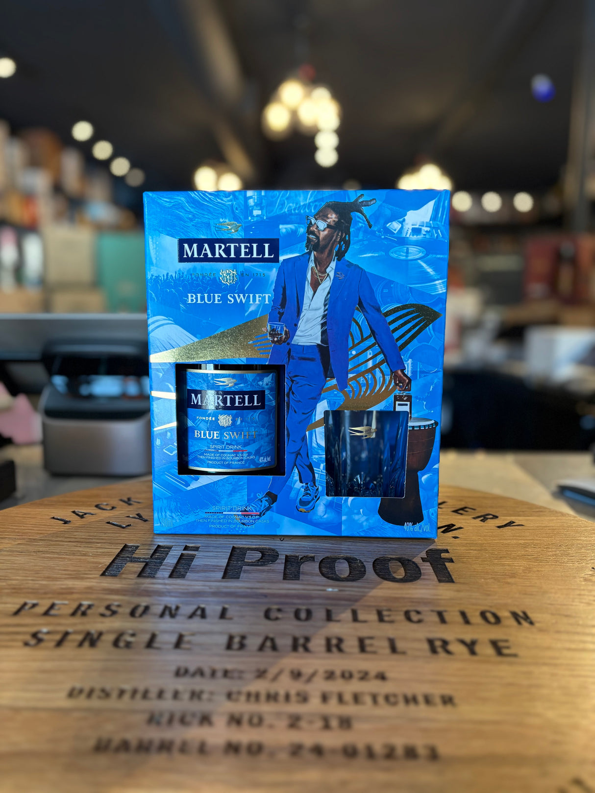 Martell Blue Swift VSOP Cognac W. Rock Glass 750ml Gift Pack