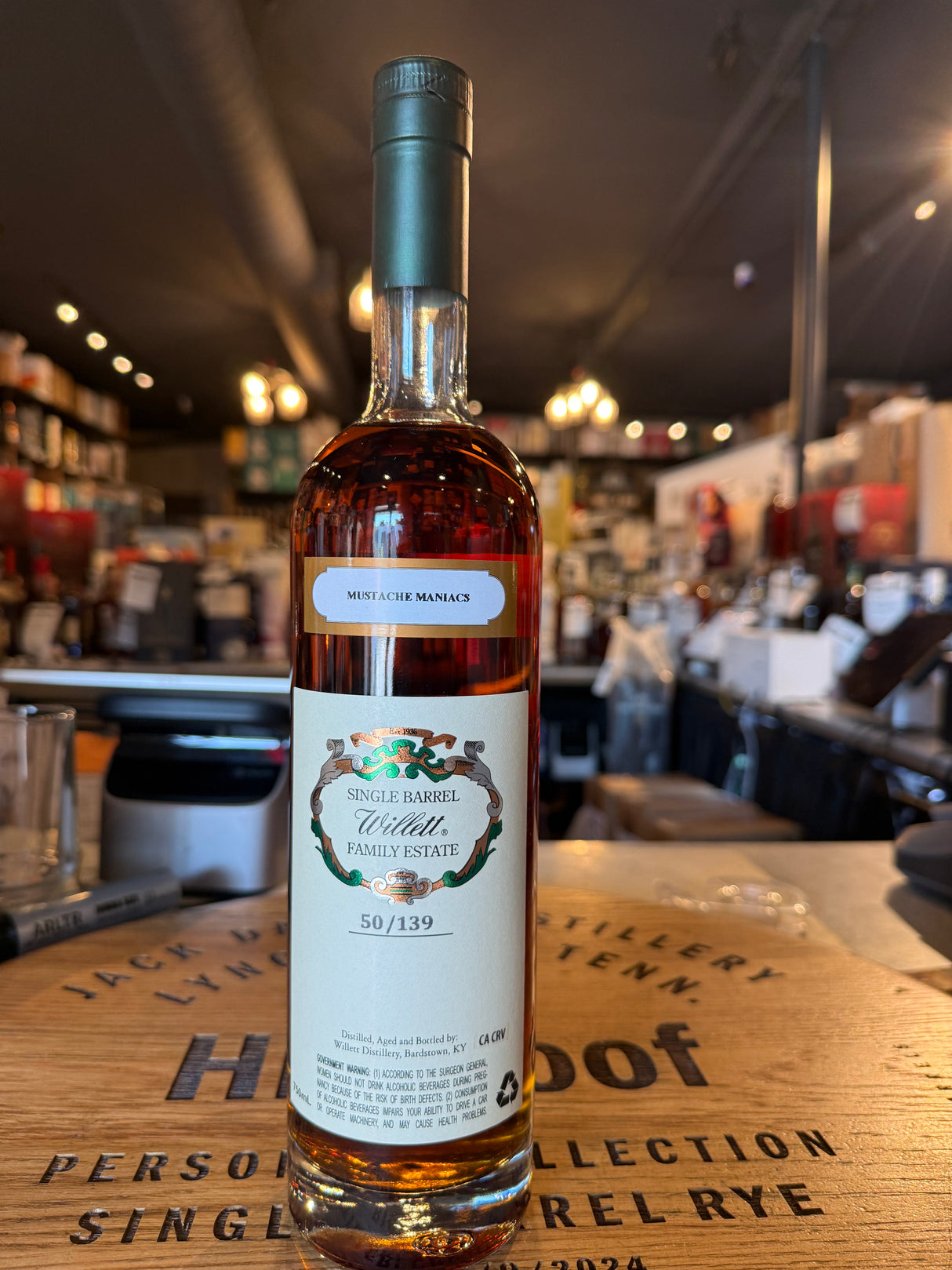 Willett Family Estate Rye 12 Year "Mustache Maniacs" Barrel #1447 112 Proof 750mL