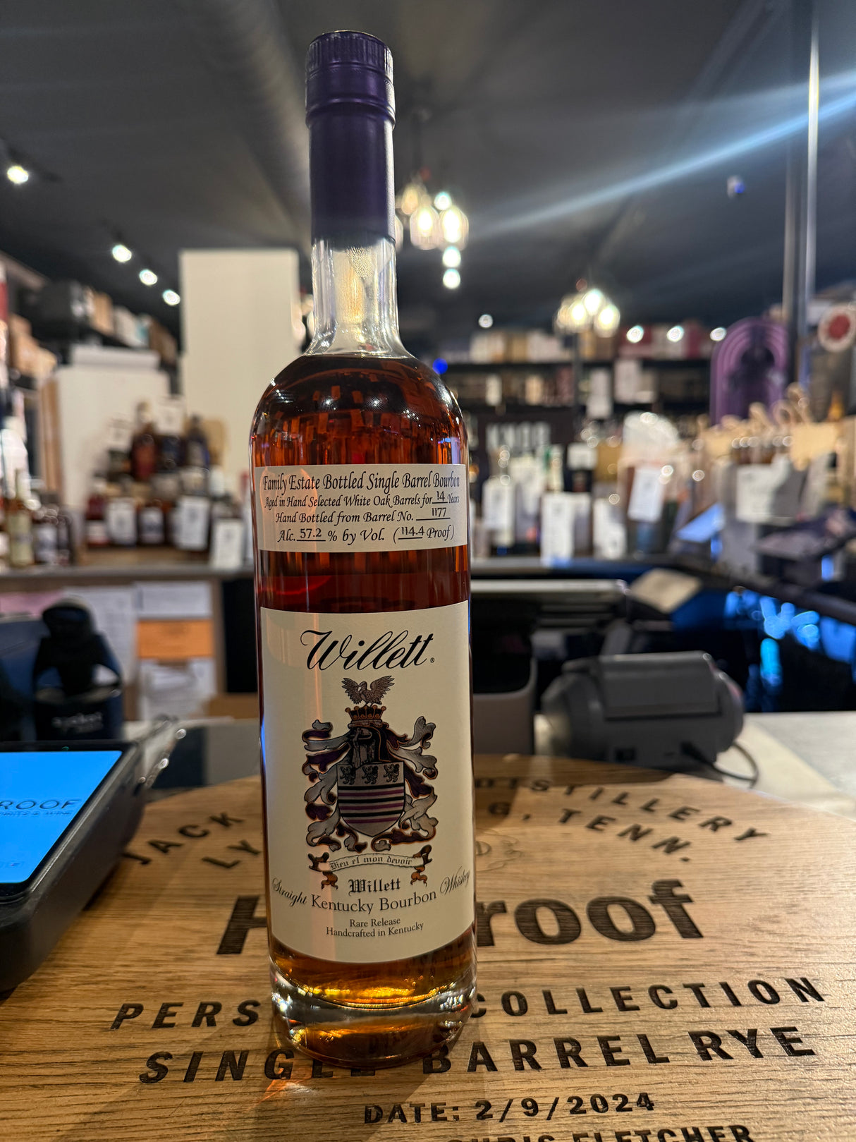 Willett Family Estate 14 Year (14Y 11M 24D) Sourced Single Barrel Bourbon #1177 HI PROOF Selection 750ml