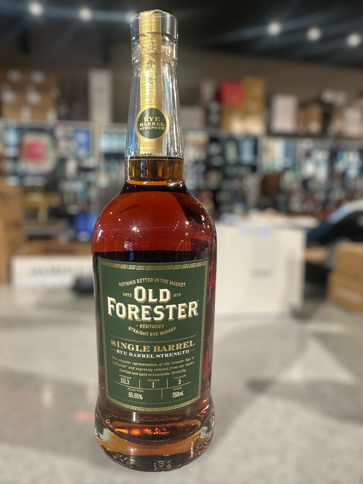OLD FORESTER SINGLE BARREL BARREL PROOF RYE