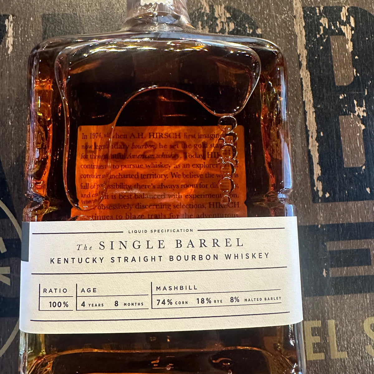 Hirsch The Single Barrel White Label Bourbon Whisky 