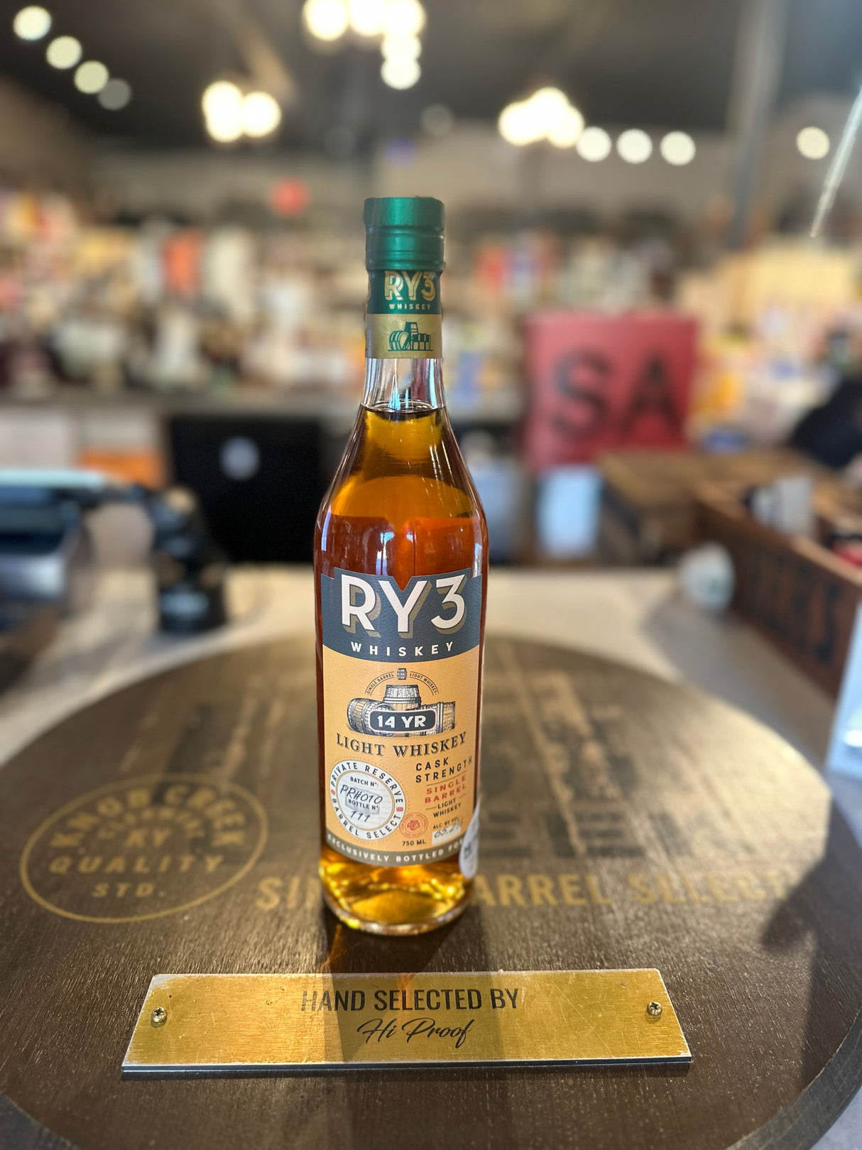 Ry3 14 Year Old Hi Proof Store Pick Light Whiskey Cask Strength 750ml