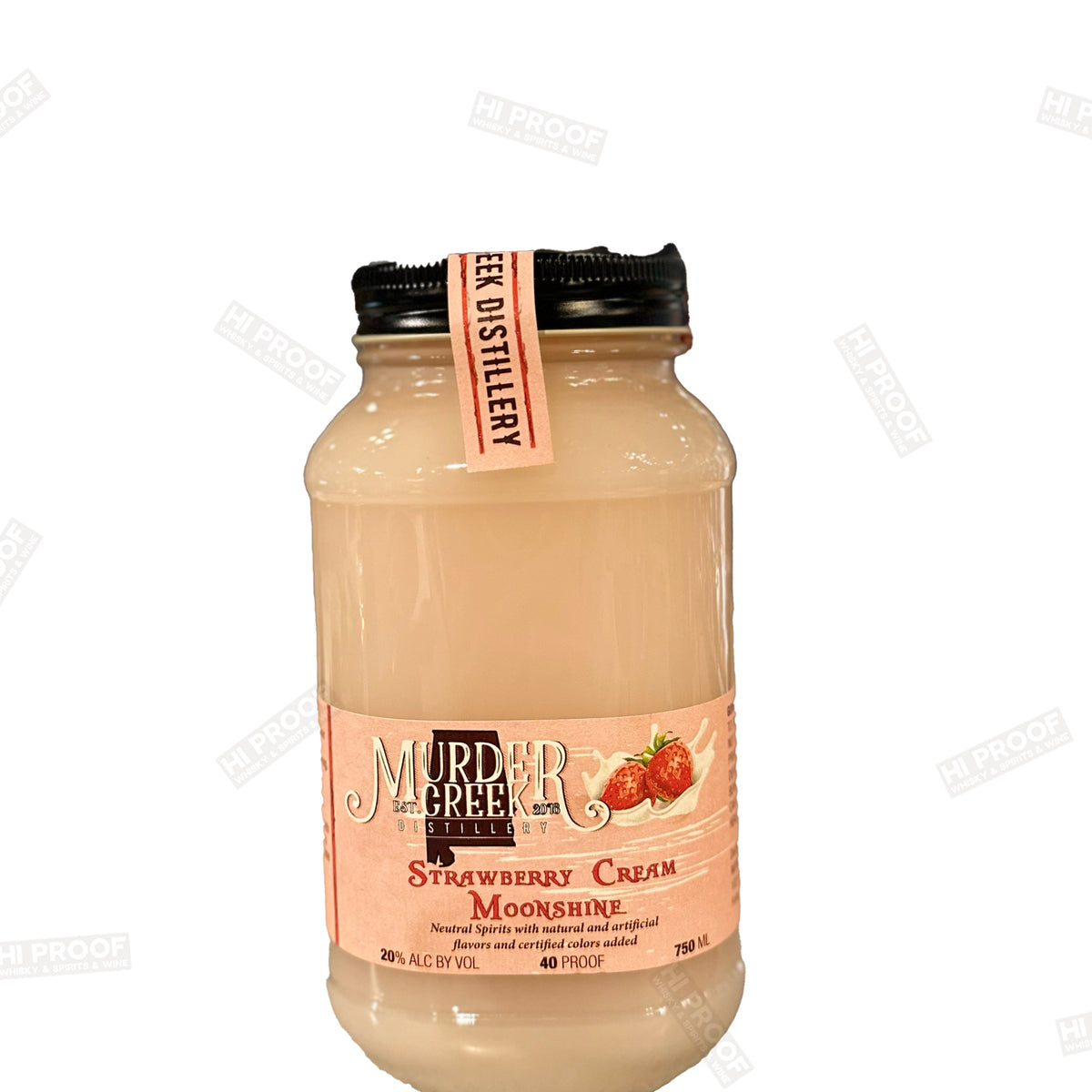 Murder Creek Distillery Strawberry Cream Moonshine 750ml Hi Proof