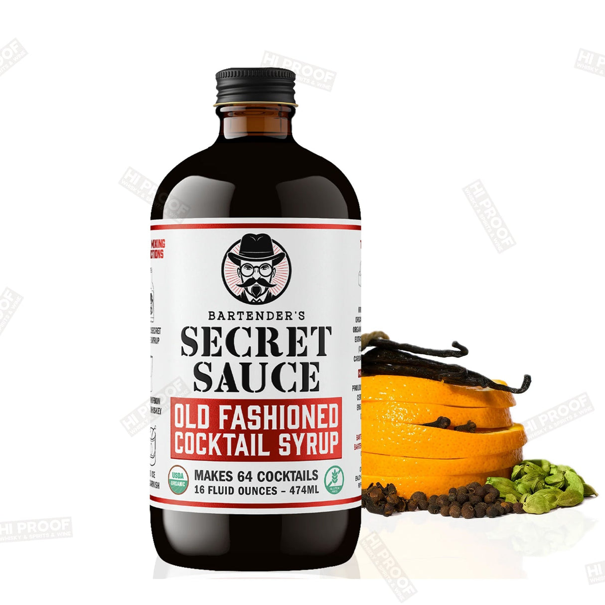 Bartender's Secret Sauce Old Fashioned Cocktail Syrup - 8 Ounces (237ml) - Hi Proof - Bartender's