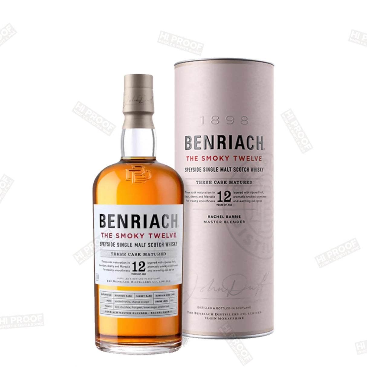 Benriach The Smoky Twelve Speyside Single Malt Scotch Whisky 750 ML - Hi Proof - Benriach