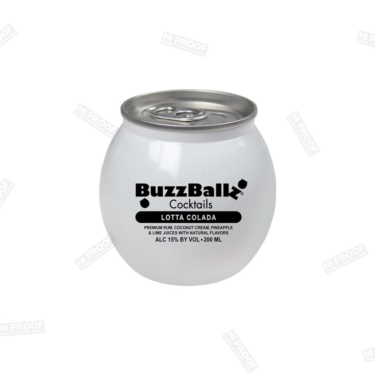 BuzzBallz Lotta Colada Ready - to - Drink Cocktail 200ML - Premium Pina Colada Flavored Alcoholic Beverage - Hi Proof - Buzzballz