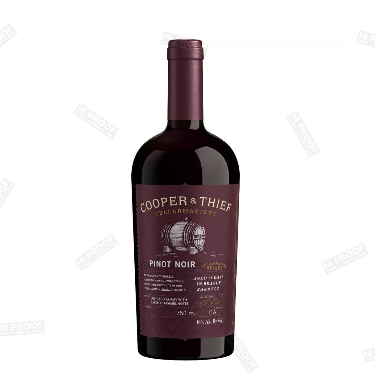 Cooper & Thief Brandy Barrel - Aged Pinot Noir Red Wine - 750ml Bottle - Hi Proof - Cooper & Thief