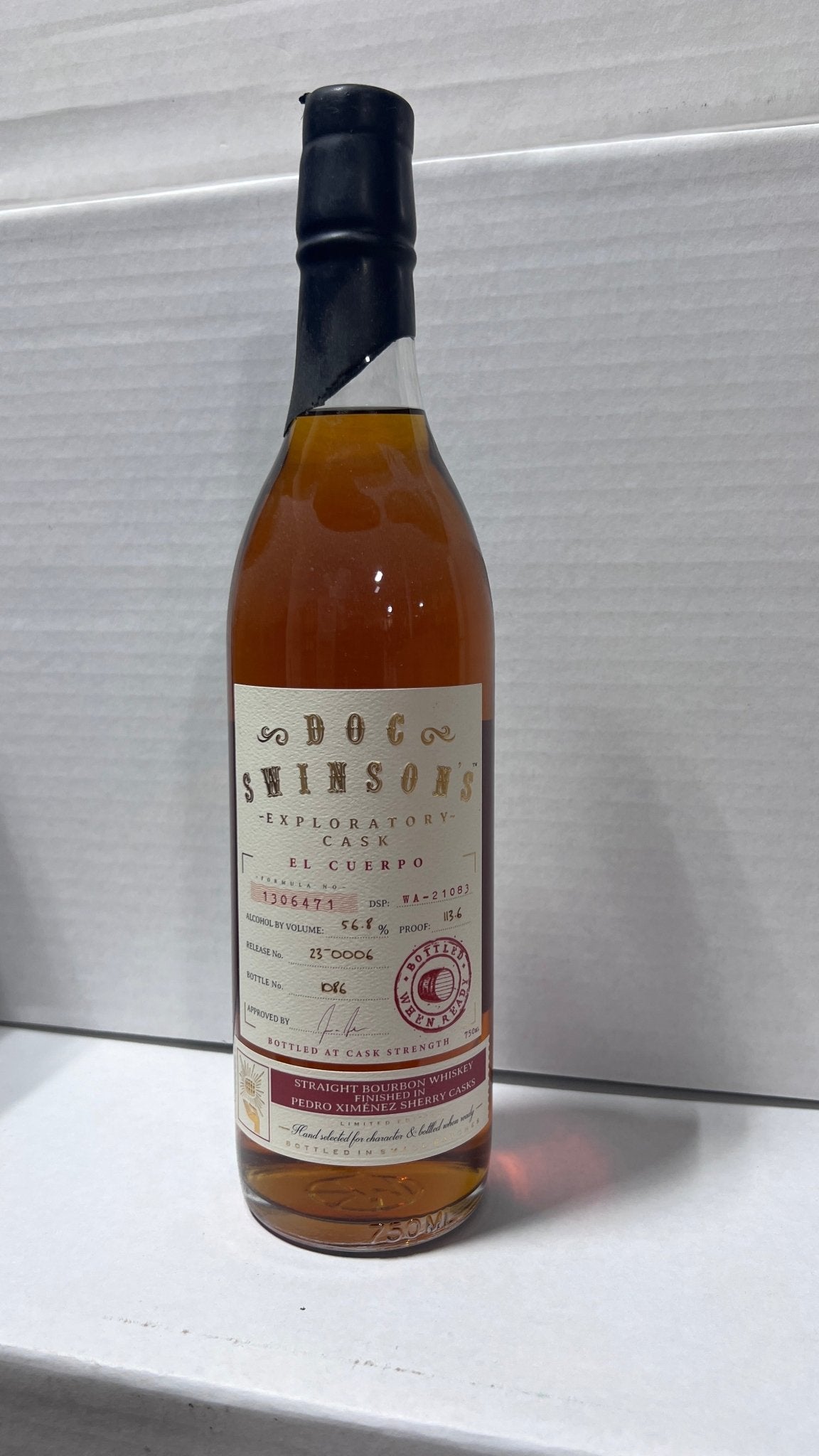 Doc Swinson’s El Cuerpo Straight Bourbon Whiskey 750ml - Hi Proof - Doc Swinson’s