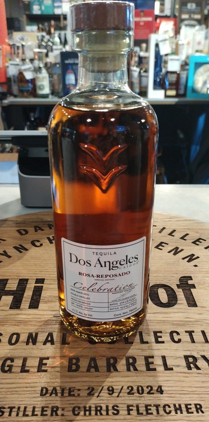 Dos Angeles Caidos Rosa Reposado Celebration Tequila 84Proof 750ml - Hi Proof - Dos Angeles Caidos
