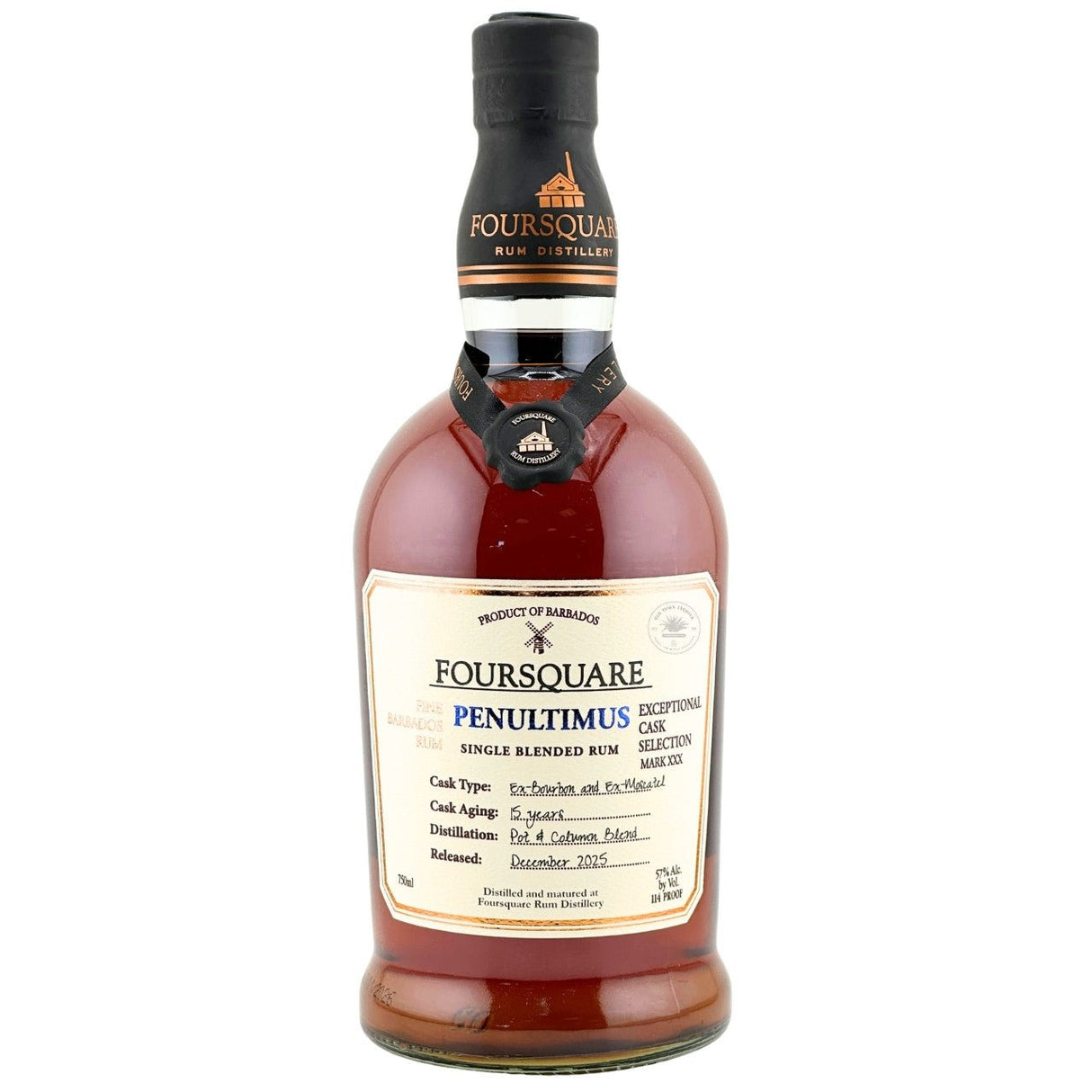 Foursquare Rum Distillery Penultimus 15 Year Single Blended Rum 750ml - Hi Proof - Foursquare
