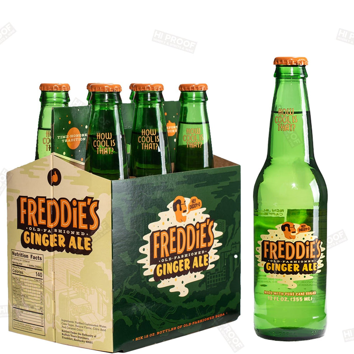 Freddie's Ginger Ale Non Alcoholic 6Pk/12oz (STORE PICKUP ONLY) - Hi Proof - Buffalo Trace