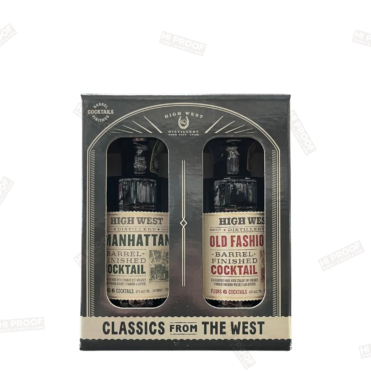 HIGH WEST CLASSICS FROM THE WEST BARRELED Cocktail Gift Set - Hi Proof - High West