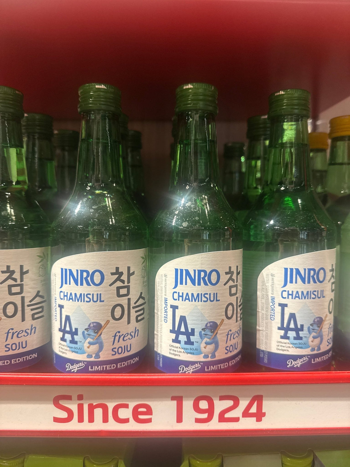 Jinro Soju Chamisul Fresh LA Dodger Edition 375ml - Hi Proof - Jinro