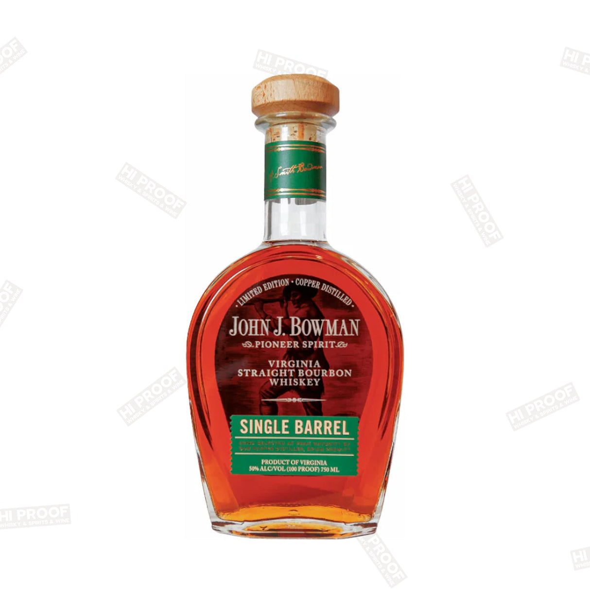 John J. Bowman "Pioneer Spirit" Single Barrel Bourbon Whiskey - Hi Proof - Bowman