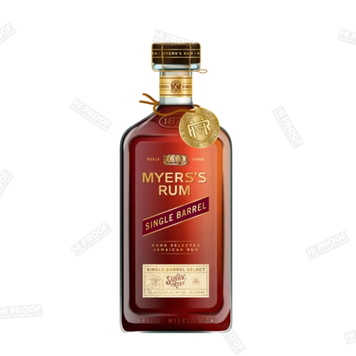 Myers's Rum Single Barrel Sazerac barrel finished 750ml - Hi Proof - Myers's