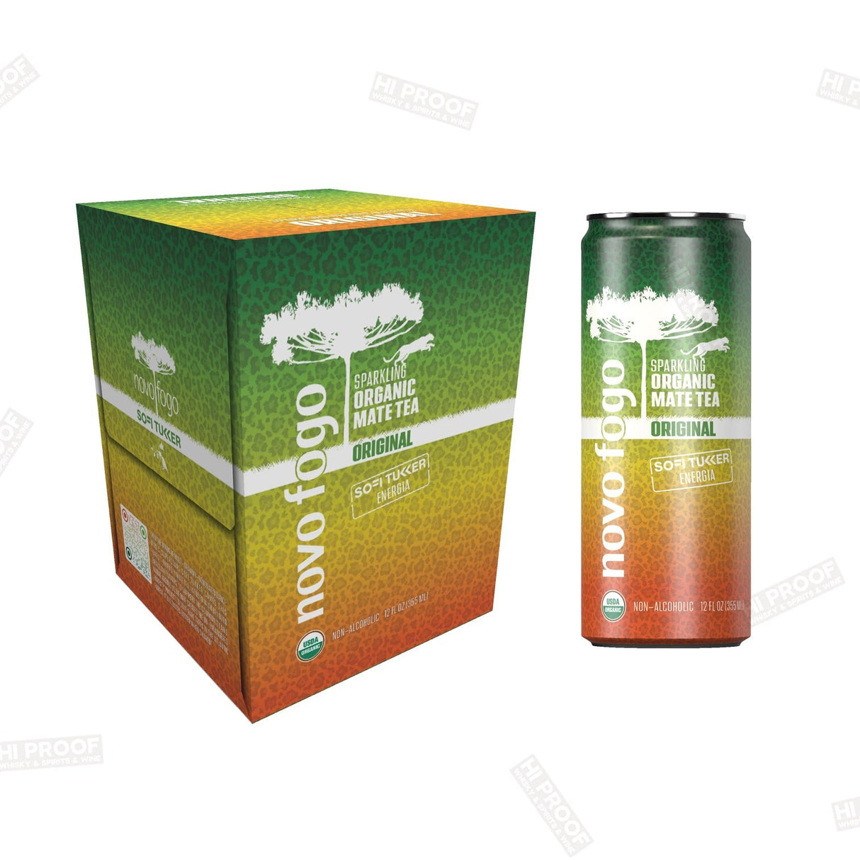 Novo Fogo ENERGIA Sparkling Organic Mate Tea - Original - 4 - Pack - Hi Proof - Novo Fogo