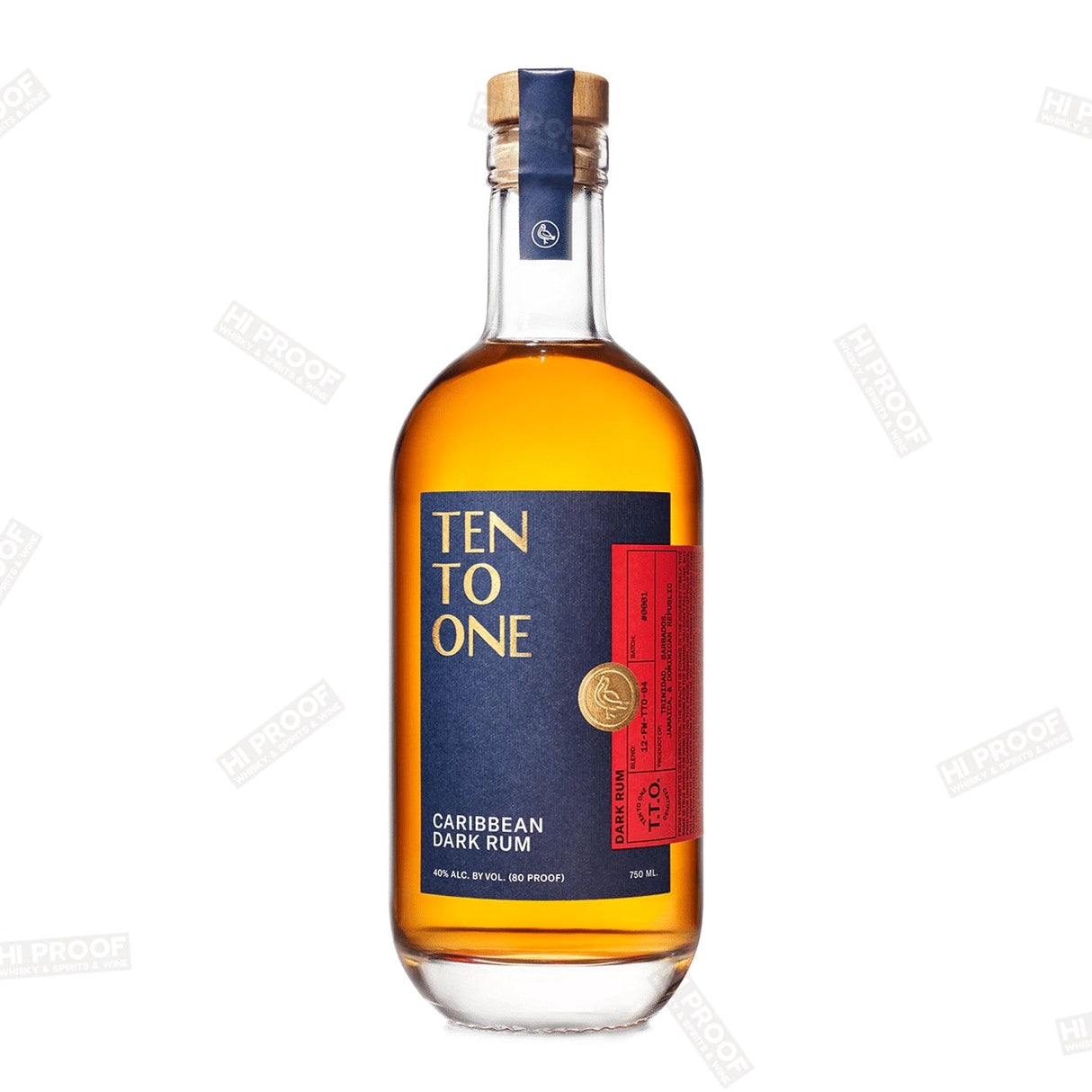Ten To One Caribbean Dark Rum 750ml - Hi Proof - Ten to One