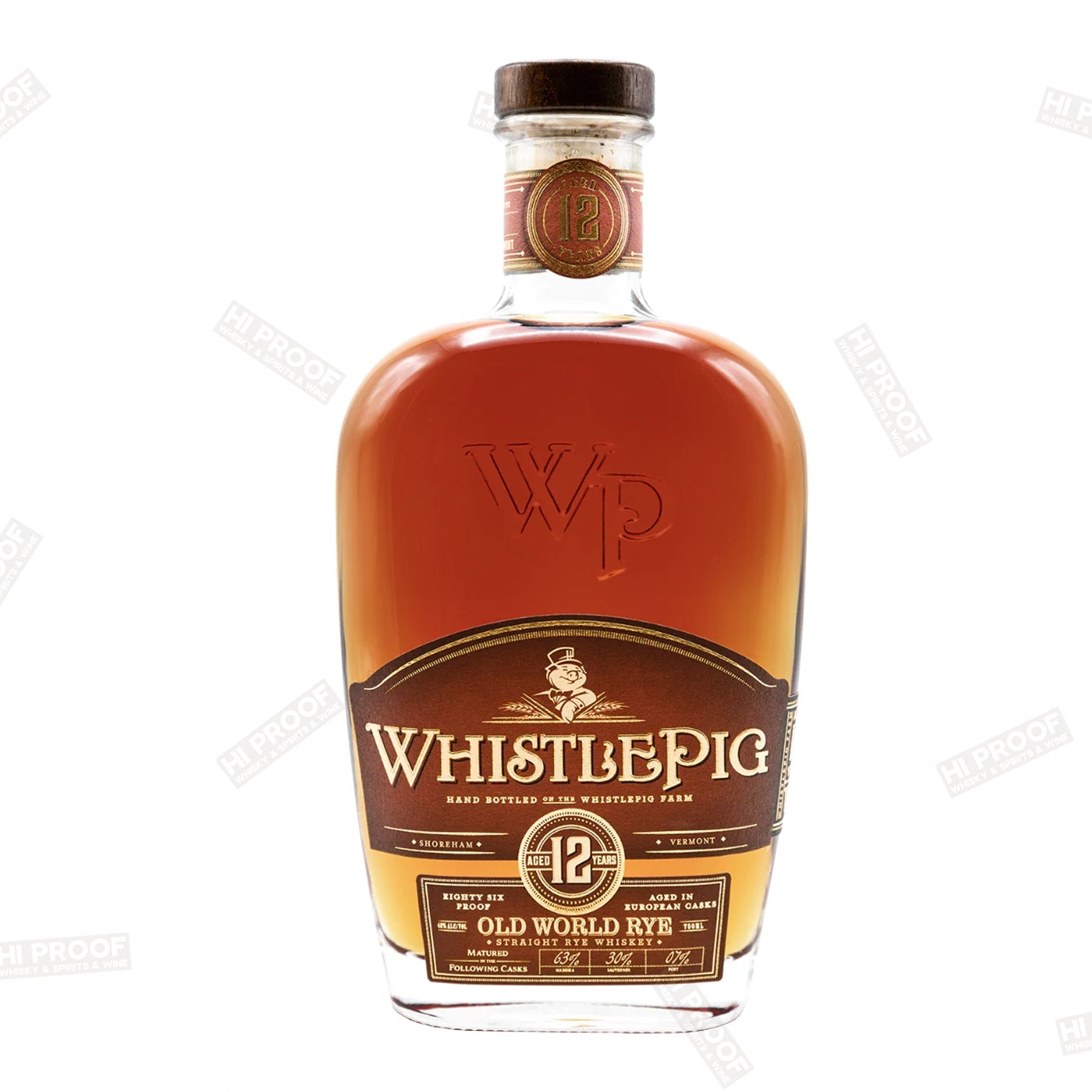 WhistlePig 12 Year Old World Rye Whiskey – Hi Proof