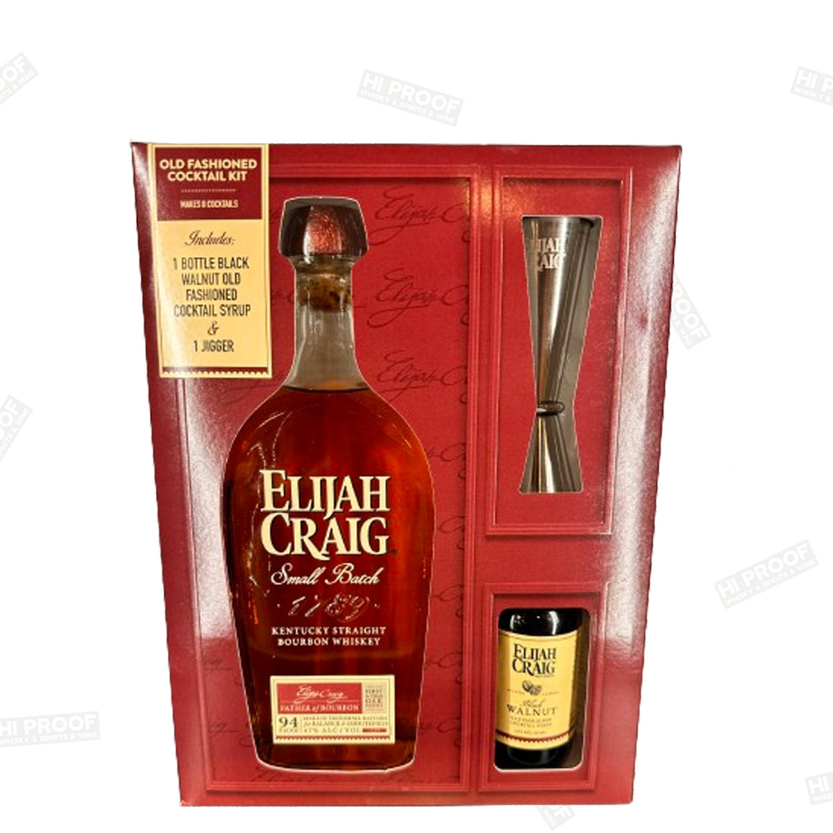 Elijah Craig Bourbon With Old Fashioned Mix & Jigger Gift Hi Proof