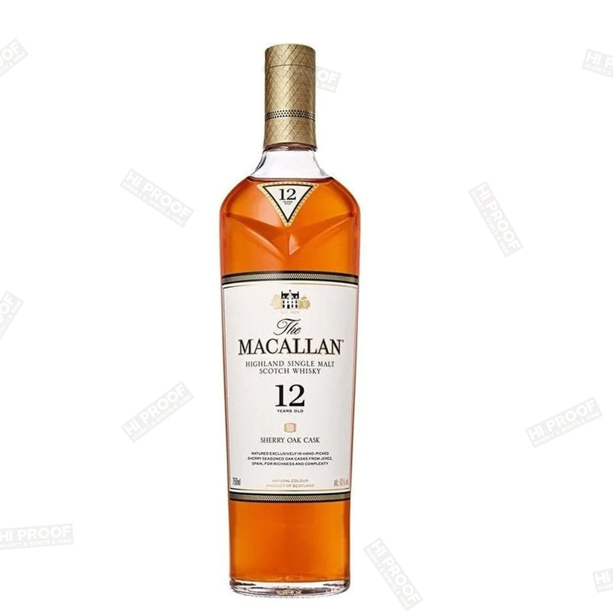 MACALLAN SHERRY OAK SINGLE MALT SCOTCH WHISKEY 12 YEARS - Hi Proof - Macallan