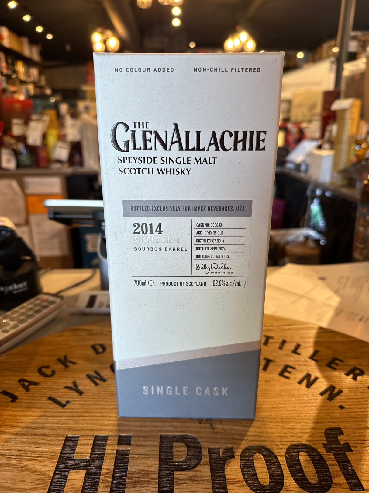 GlenAllachie 2014 10 year Ex-Bourbon Cask #803833 700 ml 62% alc.