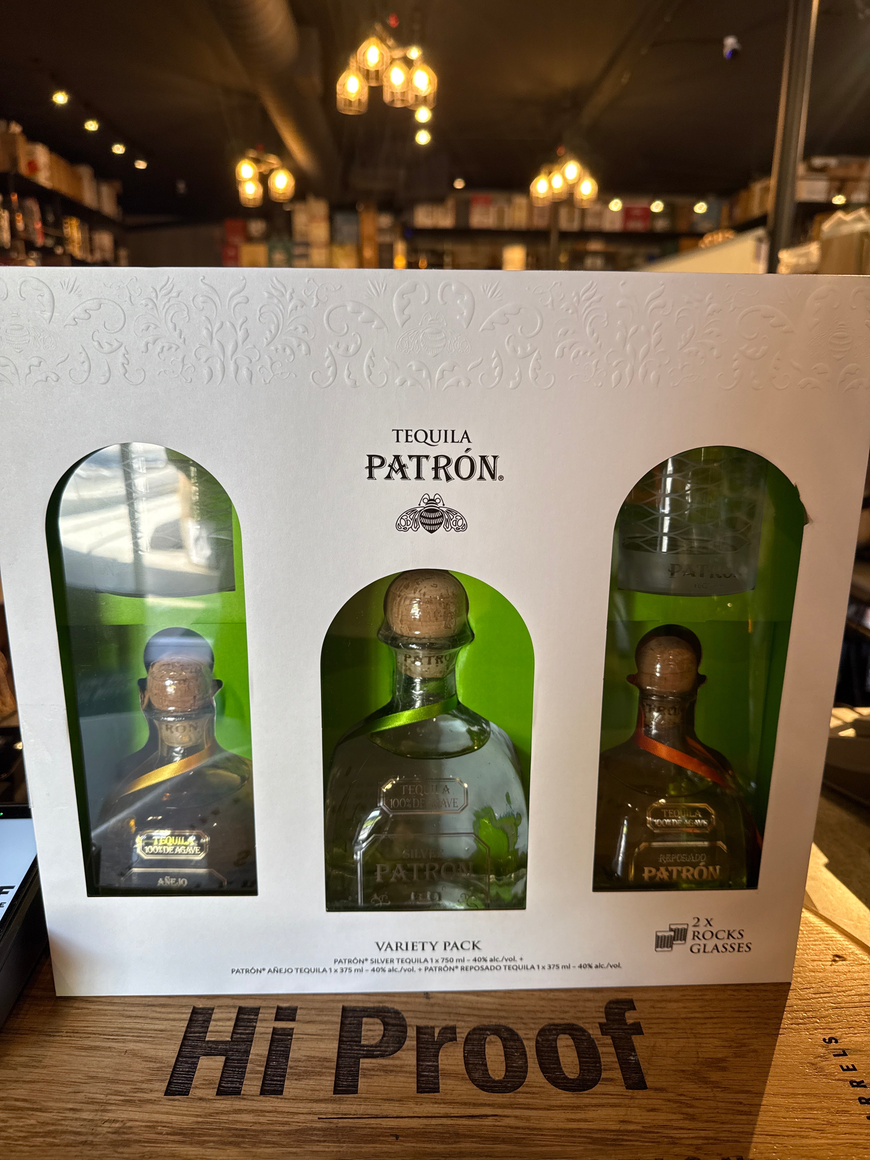 Patron Silver, Reposado, Anejo With 2 Glass Tasting Gift Set – Hi