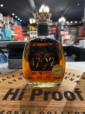 1792 Full Proof Hi Proof Store Pick 750ml bourbon whiskey bottle on white background