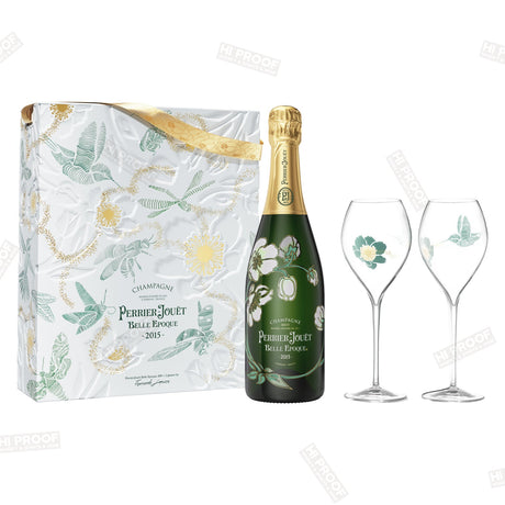 2015 Perrier - Jouet Belle Epoque - Fleur de Champagne Brut with Glasses GIFT PACK - Hi Proof - Perrier - Jouet