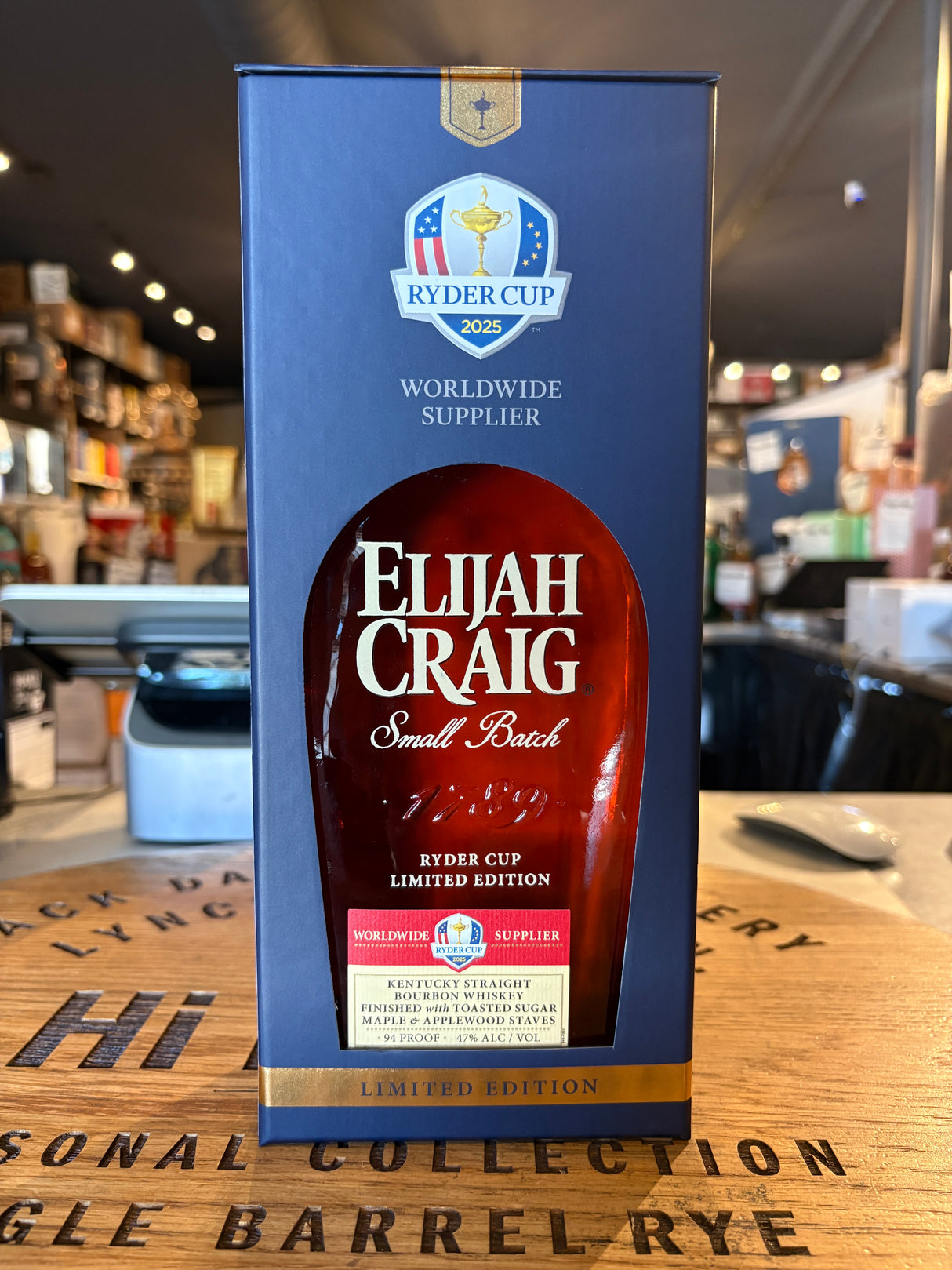 Elijah Craig Ryder Cup 2025 Limited Edition Small Batch Bourbon Whiskey 750mL