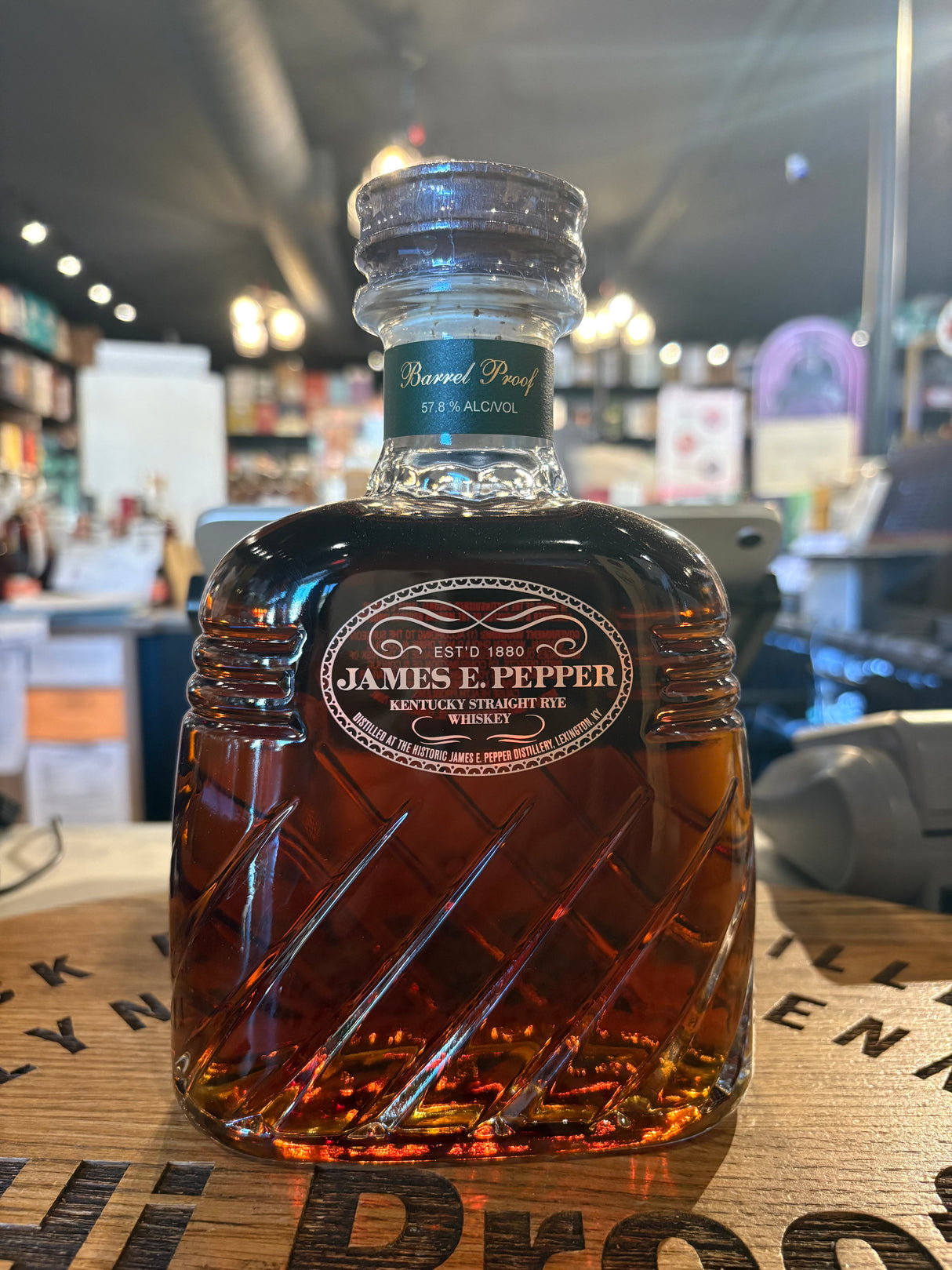 James E. Pepper Decanter Barrel Proof Kentucky Straight Rye Whiskey 750ml