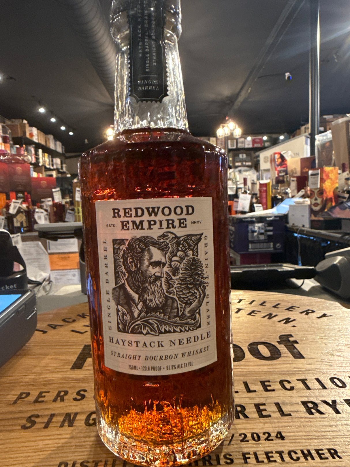 Redwood Empire 8.7 Year Old "Haystack Needle" Straight Bourbon Whisky 123.6 Proof hi proof pick 750ml four grain